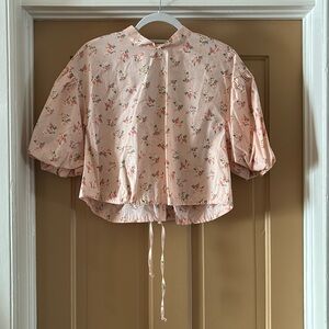 Anthropologie floral cotton shirt